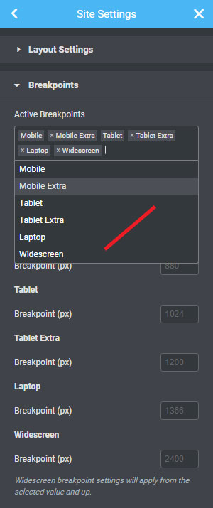 How to activate and deactivate Elementor Breakpoints